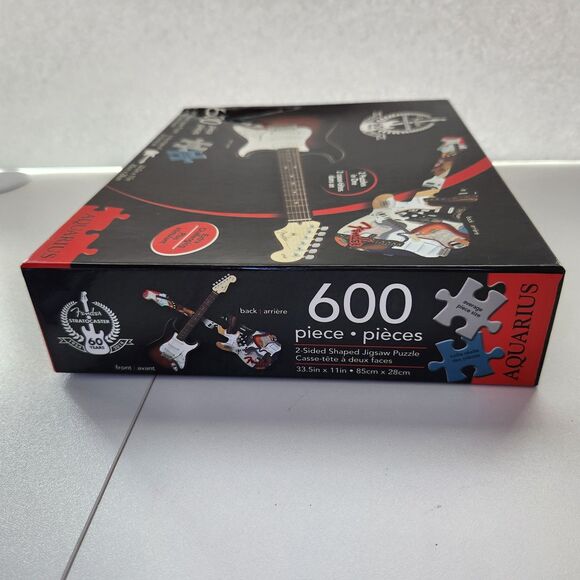 Aquarius Fender Stratocaster 2-Sided Guitar Shaped 600 Pc Puzzle BOX DAMAGE - Picture 14 of 14